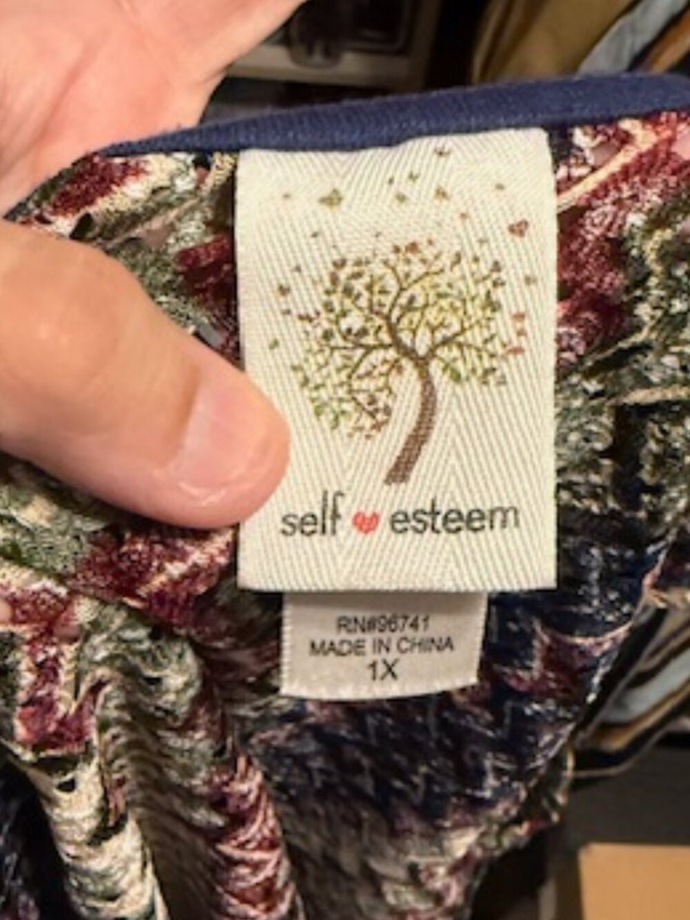 SELF ESTEEM Boho Open Tunic Size 1X - Picture 3 of 3